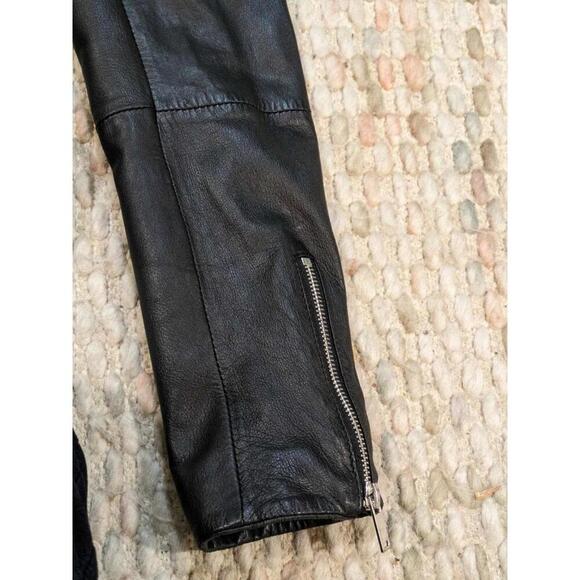 Women's Zara Small biker black 100% Sheep leather jacket-Excellent Shape - Picture 6 of 9